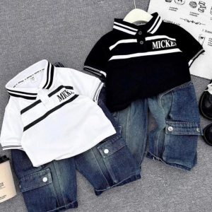 Boys' 2-Piece Polo and Denim Cargo Set