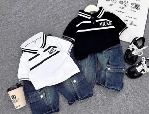 Boys' 2-Piece Polo and Denim Cargo Set